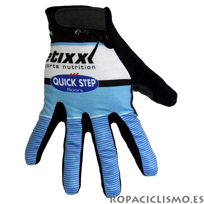 2020 Etixx Quick Step Guantes Largos Azul Negro Blanco